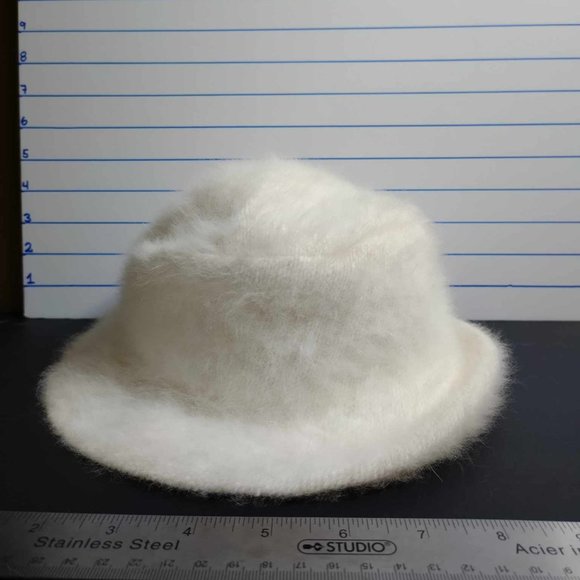 Elegant White Fuzzy Hat - Picture 1 of 9